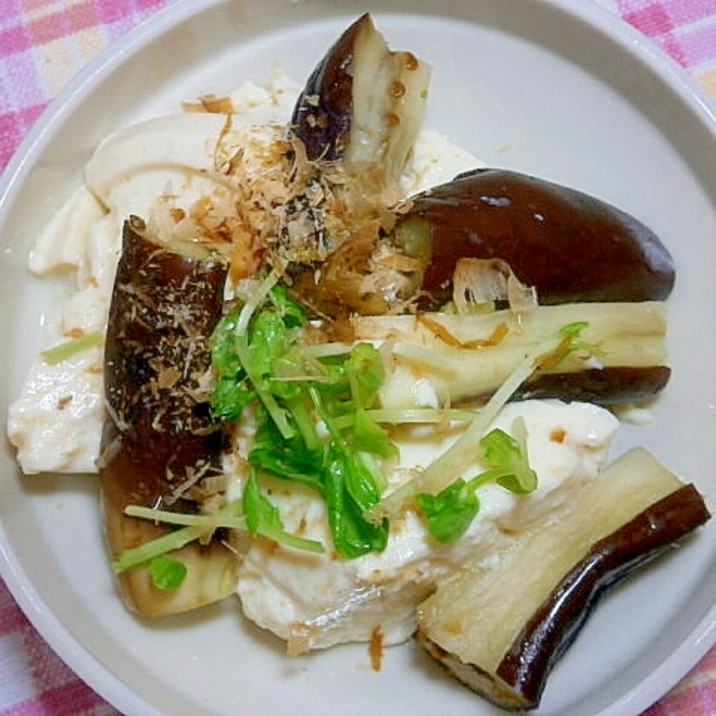 ゆずこしょうぽん酢で！茄子と寄せ豆腐